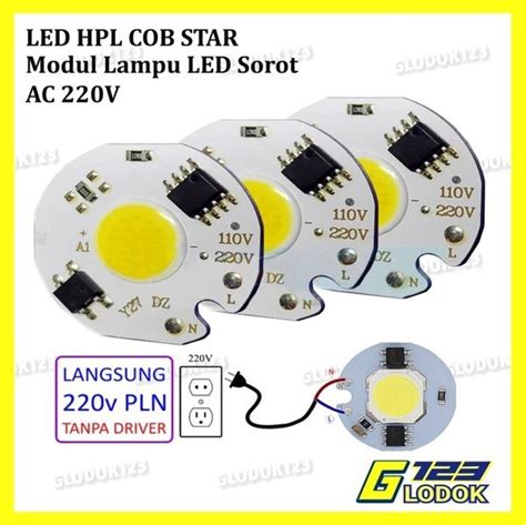 Jual COB Star 220V 3 5 7 10 12 W LED White Putih Lampu Sorot PLN AC