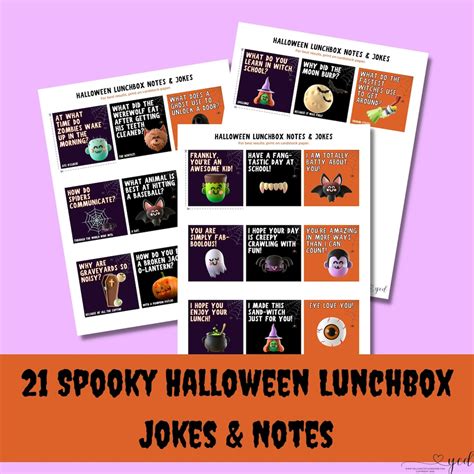 Halloween Printable Lunchbox Jokes Notes Lunchbox Notes Halloween