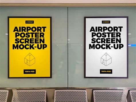 Free Airport Poster Screen Mock-Up on Behance