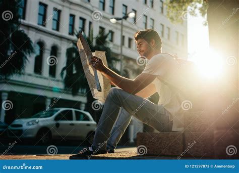 Man Exploring The City Stock Image Image Of Location 121297873