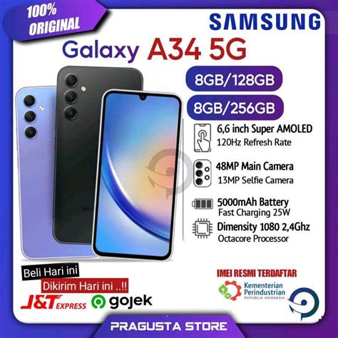 Jual Samsung Galaxy A34 5G 8 128GB 8 256GB Garansi Resmi Indonesia Di