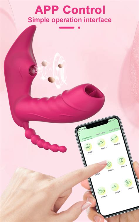 Clit Sucker With G Spot Dildo APP Wireless Remote Control Rose Toy Official
