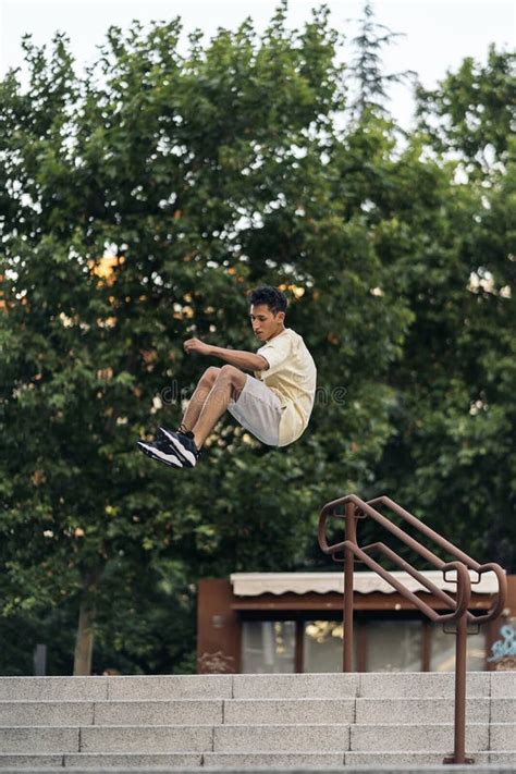 Young Man Doing Parkour Stock Image Image Of Healthy 261024219