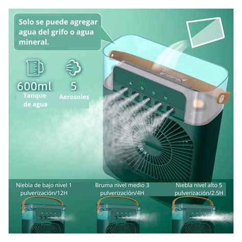 Ripley ENFRIADOR DE AIRE 3 EN 1 VENTILADOR PORTATIL HUMIDIFICADOR VERDE