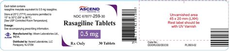 Dailymed Rasagiline Tablet