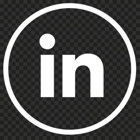 HD White Round Outline Linkedin IN Icon Symbol PNG | Citypng