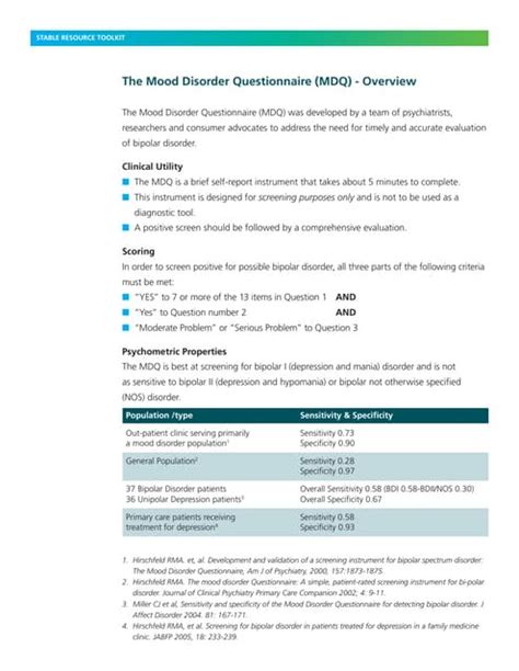 Mood Disorder Questionnaire Pdf