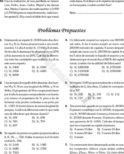 Reparto Proporcional Ejercicios Resueltos Pdf