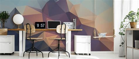 Mountain Peaks Geo Wallpaper Mural | Wallsauce US