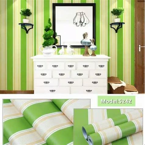 Wallpaper Dinding Motif Salur Ping Dll Ukuran 10m X 45cm Lazada Indonesia