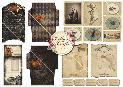 Gothic Victoriana Printable Journal Kit Gothic Junk Journal Etsy