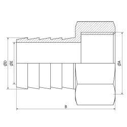 Adaptateur Hexagonal Femelle Cannel Filetage Gaz L En