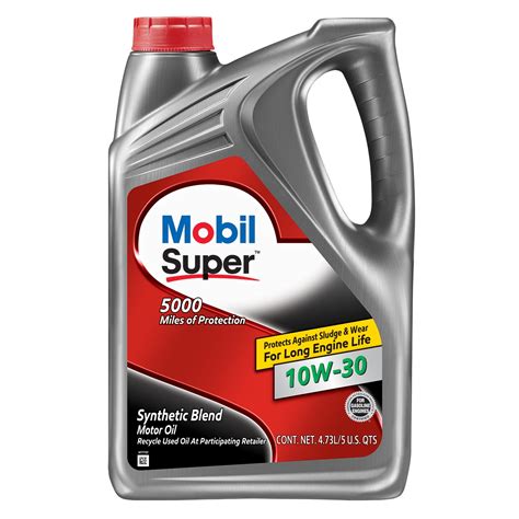 Mobil Super Synthetic Blend Motor Oil 10W 30 5 Qt Walmart