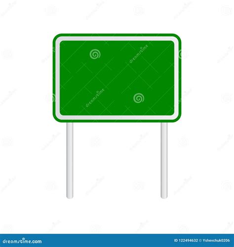 Blank Green Traffic Road Sign On White Background Stock Vector