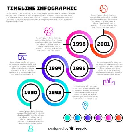 Infografía Horizontal De La Línea De Tiempo Vector Premium