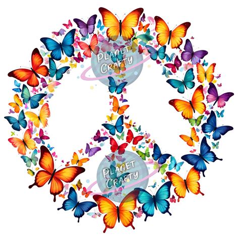 Design Bundle Peace Sign Clipart Butterflies Skulls Mushrooms