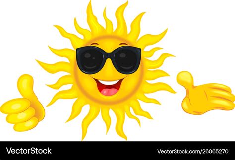 Happy Sun In Sunglasses Royalty Free Vector Image