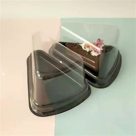 Accept Custom Triangle Plastic Transparent Cake Box Takeout Food