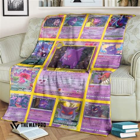 Anime Pokemon Gengar Cards Version Blanket Pixeltee