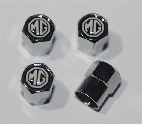 MG Black Tire Valve Caps Plus Free Extra Cap Tire Valve Caps Car