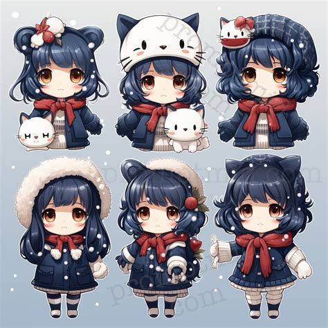 Unique Sanrio Black Red Blue Character Concept Sheet Poses Same