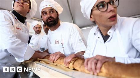 French Bakers Beat World Record For Longest Baguette Bbc News