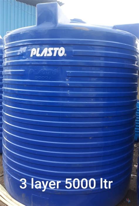 Plastic Available In White Blue Plasto Roto Moulded 3 Layer Water Tank