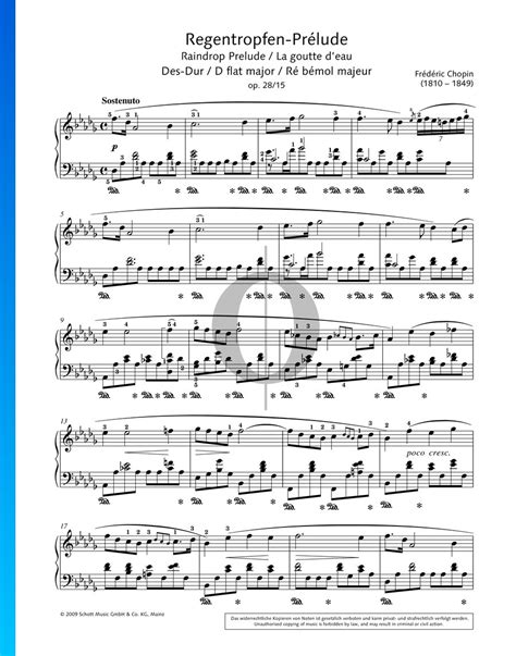 Raindrop Prelude Op 28 No 15 Frédéric Chopin Piano Sheet Music Oktav