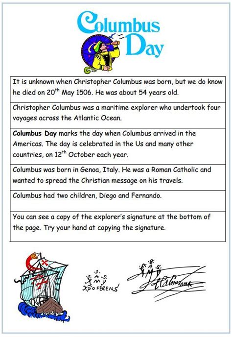 Columbus Day Fun Facts Design Corral