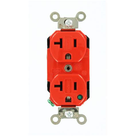 Leviton 20 Amp 125 V Hospital Grade Duplex Outletreceptacle Red 1 Pack 08300 Plr 8300 Plr