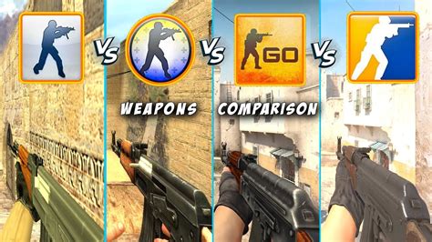 CS 1 6 Vs CS Source Vs CS GO Vs CS 2 Weapons Comparison YouTube