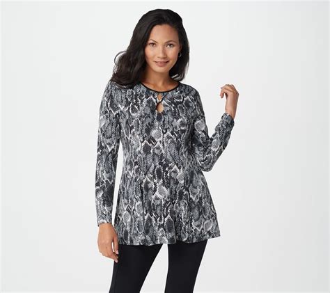 Susan Graver Printed Liquid Knit Fit And Flare Tunic Flare