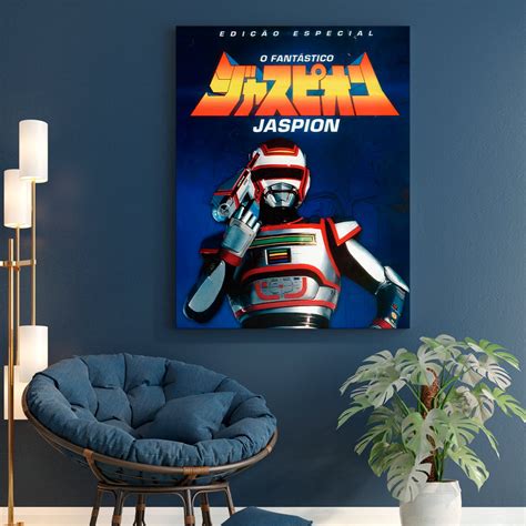 Quadro Canvas Sem Moldura 80x60 O Fantástico Jaspion Tokusatsu Japonês