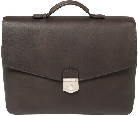 Montblanc Dark Brown Leather Meisterstuck Sfumato Briefcase Shopstyle