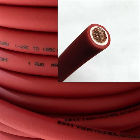 Battery Cable Awg Size Gauge Red Copper Flexible Stranded