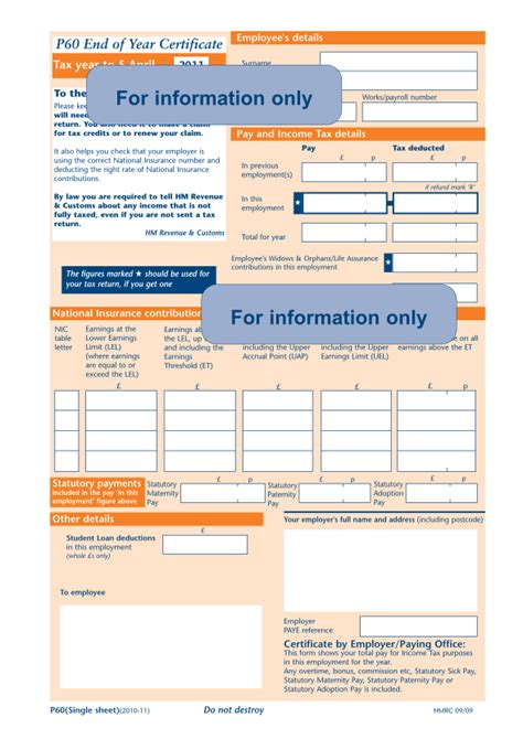 P60 End Of Year Certificate 2013 Explained Victor Has Simmons