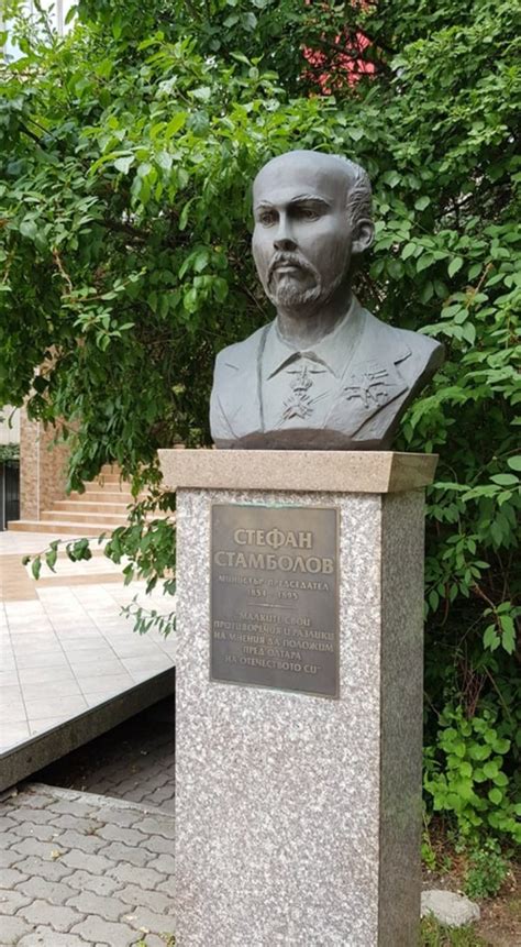 Monument to Stefan Stambolov in the UniBIT courtyard - About Sofia