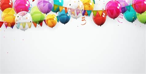 Grupo De Fondo De Globos De Helio Brillante De Color Vector Premium