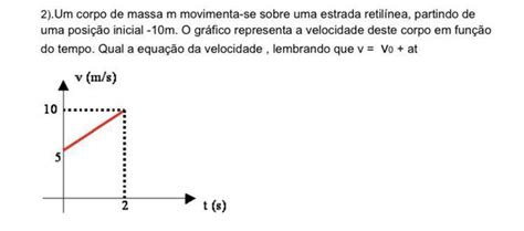 Um Corpo De Massa M Movimenta Se Sobre Uma Estrada Retil Nea Partindo