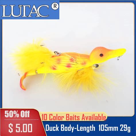 Lutac Duck Bait Floating Duckling Pike Lure 3d Eyes Frog 105mm 29g