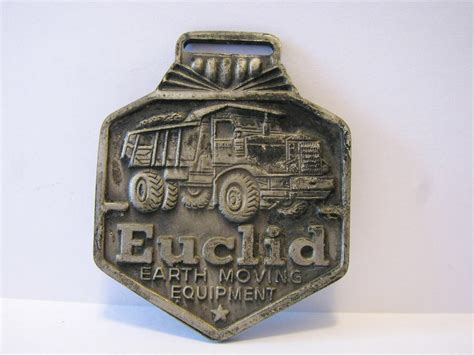 EUCLID Scraper Tractor Dump Truck Metal Double-sided Pocket Watch Fob ...