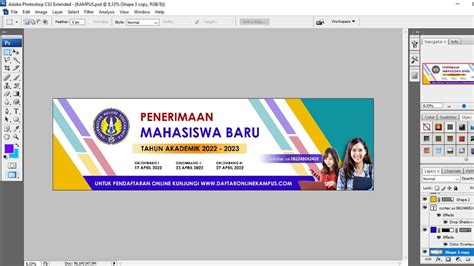 Cara Desain Spanduk Atau Banner Penerimaan Mahasiswa Baru Di Photoshop