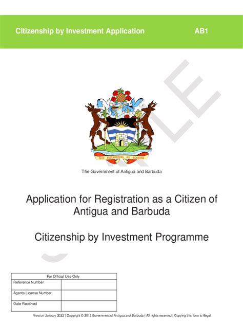 Fillable Online Cip Gov Antigua And Barbuda Citizenship By Investment