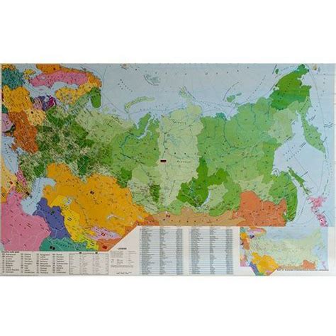 Rosja Mapa ścienna kody pocztowe na podkładzie do wpinania pinboard