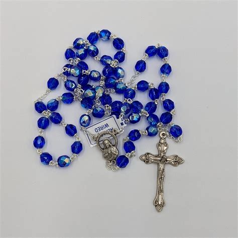 ROSARY BEADS BLUE CRYSTAL | Church Stores