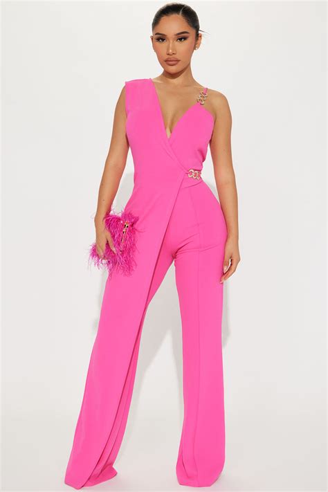 Zelie Jumpsuit Hot Pink Fashion Nova Jumpsuits Fashion Nova