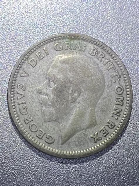 1926 GREAT BRITAIN UK United Kingdom King George V SILVER Sixpence Coin