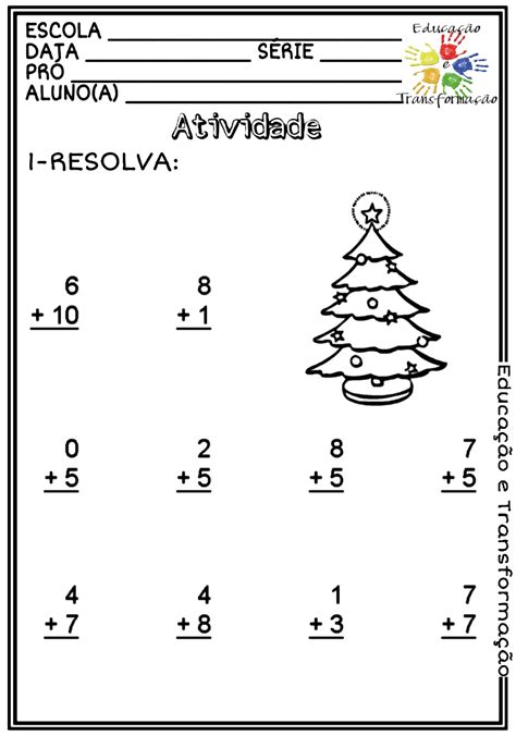 Natal Adi O E Subtra O Atividades Tem Tica Natalina Para