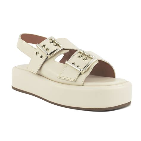Sandalia Plataforma Off White - Sandália Plataforma Amanda Ayello - Off-White