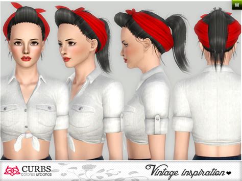 The Sims Resource My Everyday Pinup Hairstyle With Bandana